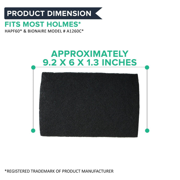 Crucial Air Replacement Air Filter - Compatible With Part # HAPF60, HAPF60-U3 & HAPF60PDQ-U Air Purifier Carbon Filters, Fit Harmony, Bionaire & GE Air Purifiers
