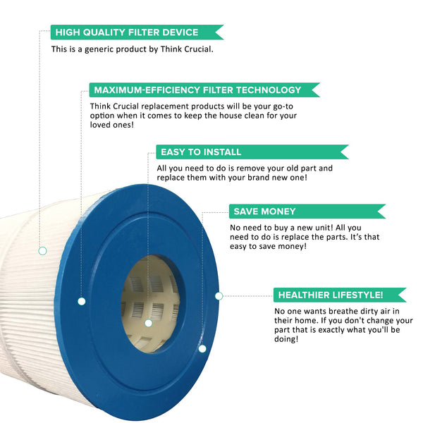 Replacement Pool Filter, Fits Filbur FC-1977, Pleatco PCC105, Pentair Clean & Clear Plus 420 & Unicel C-7471