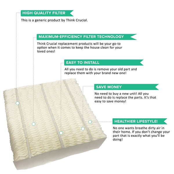 Replacement Paper Wick Humidifier Filter, Fits Aircare 1043, Spacesaver 800 Series