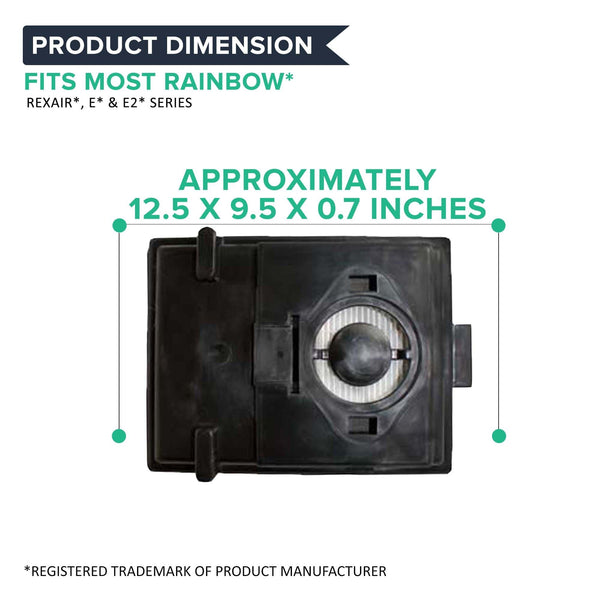Crucial Vacuum Filter Replacement Parts Compatible With Rainbow Part # R10520, R-10520, R12106B - Fits Rainbow, Rexair, E & E2 Series - HEPA Style Filters, Vac Models For Home - Washable