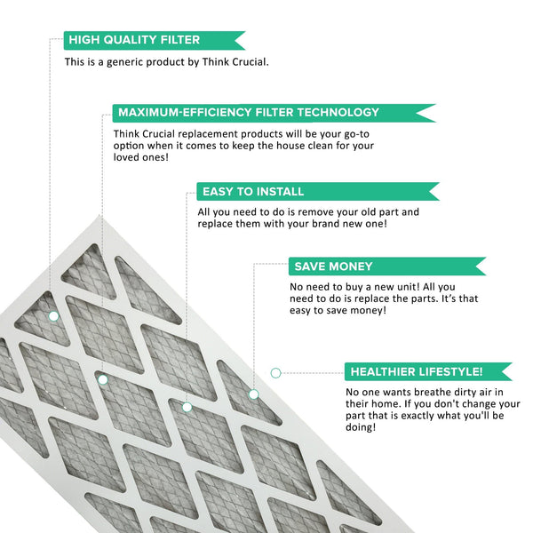 2PK Replacement Furnace Air Filter, 16 in X 25 in X 1 in