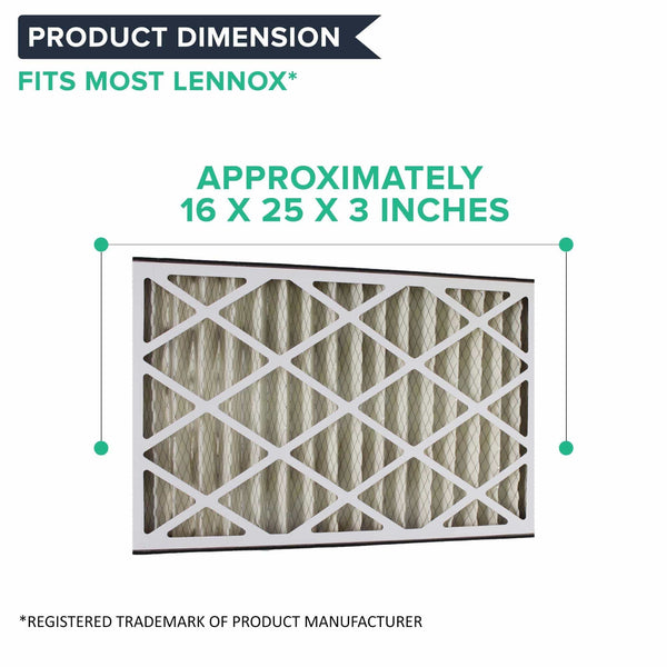 2pk Replacement 16x25x3 MERV-8 HVAC Furnace Filters, Fit Lennox BMAC-12C, Compatible with Part X0581