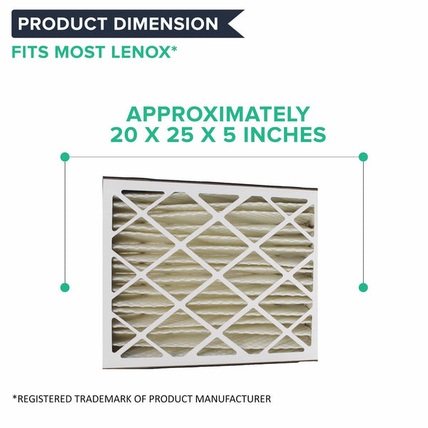 3pk Replacement 20x25x5 MERV-8 Furnace HVAC Filters, Fits Lennox, Compatible with Part X6673