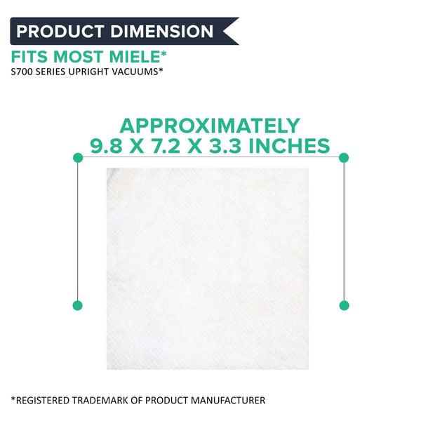 5pk Replacement U Cloth Bags & 2 Filters, Fits Miele, Compatible with Part 07282050 & SAC-30