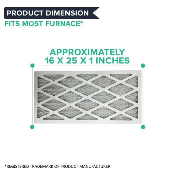 2PK Replacement Furnace Air Filter, 16 in X 25 in X 1 in