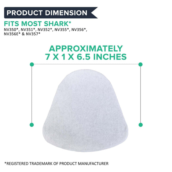 Crucial Vacuum Foam & Felt Filter Replacement Part # XFF350 XFF350NZ - Compatible with Shark - Fits Models NV350, NV350A, NV350E, NV350Q, NV350T, NV350W, NV350WC, NV350WM - Reduce Debris