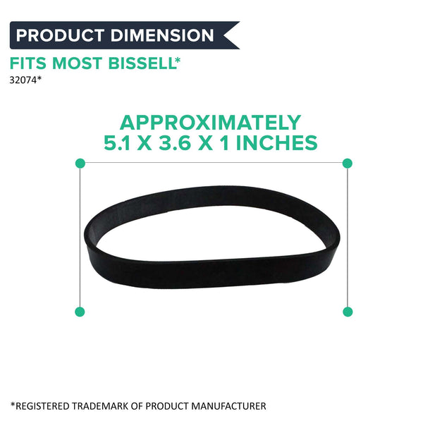 4pk Replacement Style 7, 9, 10 & 12 Belts, Fits Bissell CleanView, Momentum & More, Compatible with Part 32074 & 3031120