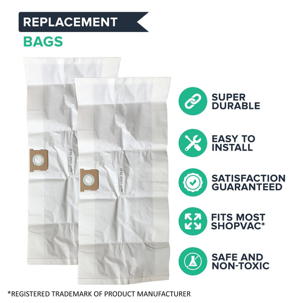 Think Crucial Replacement Vacuum Bag Compatible with Shop-Vac Part # 90663 & 90663-00, Fits Type G 15-22 Gallon Shop-Vac Wet and Dry Vacuum Model