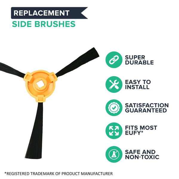 Replacement Side Brushes, Fit Eufy RoboVac 11 & 11C Vacuum Cleaners