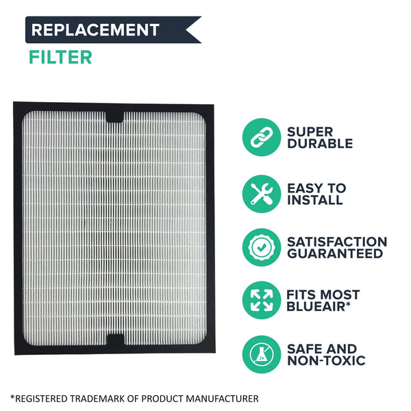 Crucial Air Replacements for Blueair Deluxe 200/300 Series Air Purifier Filter W/ Built-In Odor Neutralizing Particle Pre-Filter, Compatible with ALL 200 & 300 Series Air Purifiers