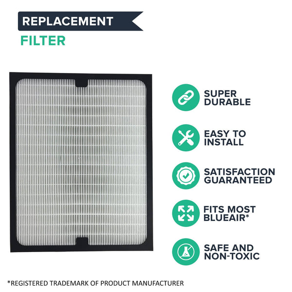 Crucial Air Replacements for Blueair Deluxe 200/300 Series Air Purifier Filter W/ Built-In Odor Neutralizing Particle Pre-Filter, Compatible with ALL 200 & 300 Series Air Purifiers