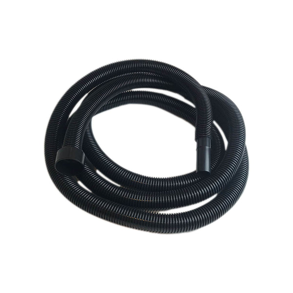 20-foot black replacement hose for Shop-Vac vacuums with 2-1/4 inch openings, coiled with a cuff on each end