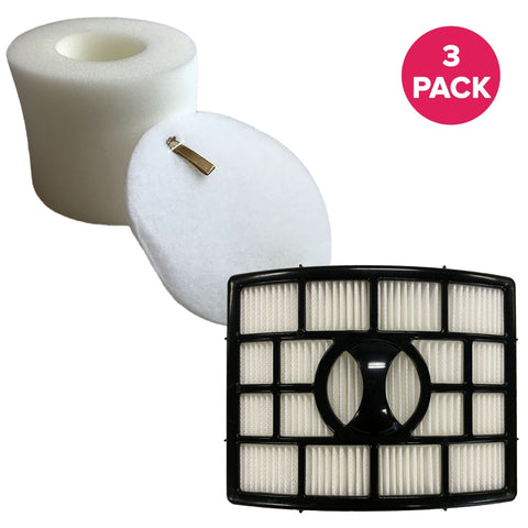 Crucial Air Replacement Vacuum Post Filter And Foam Felt Kit, Compatible with Shark Vacuum Parts XHF650, XFF650, Models APEX AZ1002 DuoClean NV835 Vacuums NV650, NV835, HEPA Style (3 Pack)