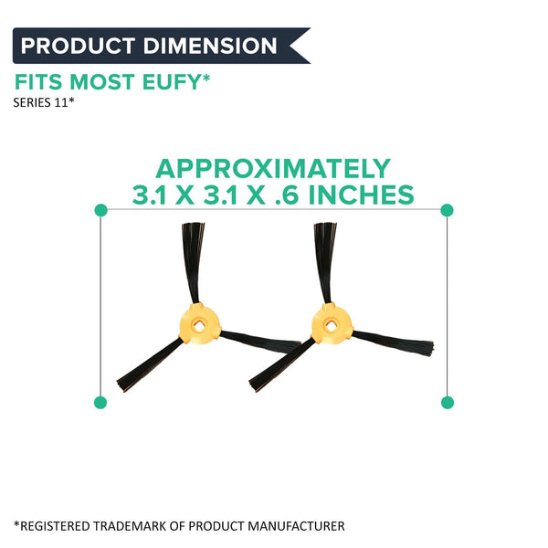 Replacement Side Brushes, Fit Eufy RoboVac 11 & 11C Vacuum Cleaners