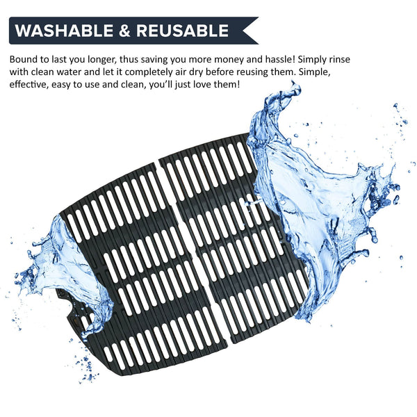 2pk Replacement Long Lasting Cooking Grate, Fits Weber Grills, Compatible with Part 7645 & 65811, 21.5 x 15.3 x .5