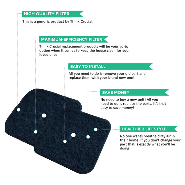 6pk Replacement Carbon Filters, Fits Catit Litter Pan, Compatible with Part 50685, 50700, 50701, 50702, 50722, 50695 & 50696