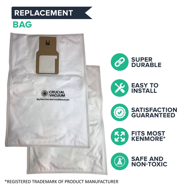 15pk Replacement Cloth Bags, Fits Kenmore 50688 & 50690, Compatible with Part 20-5068 & 20-50681
