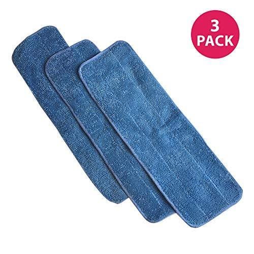 Think Crucial Replacement Mop Pads - Bona Premium 4'' x 15'' Microfiber Cleaning Pad Parts- Hardwood Mop Head Part - Part AX0003053, Mohawk, Orange Glow Pads Model - Bulk Pack (3 Pack)