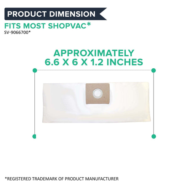 Think Crucial Replacement Vacuum Bag Compatible with Shop-Vac Part # SV-9066700, Fits Type A 1.5 Gallon Shop-Vac Wet and Dry Vacuum - (9 Pack)