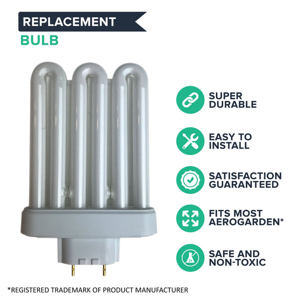 4pk Replacement Type A CFL Light Bulbs, Fits Miracle-Gro AeroGarden, Compatible with Part 100633