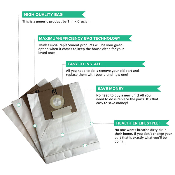 9pk Replacement B Vacuum Bags, Fits Kenmore, Compatible with Part 634875 & 24196
