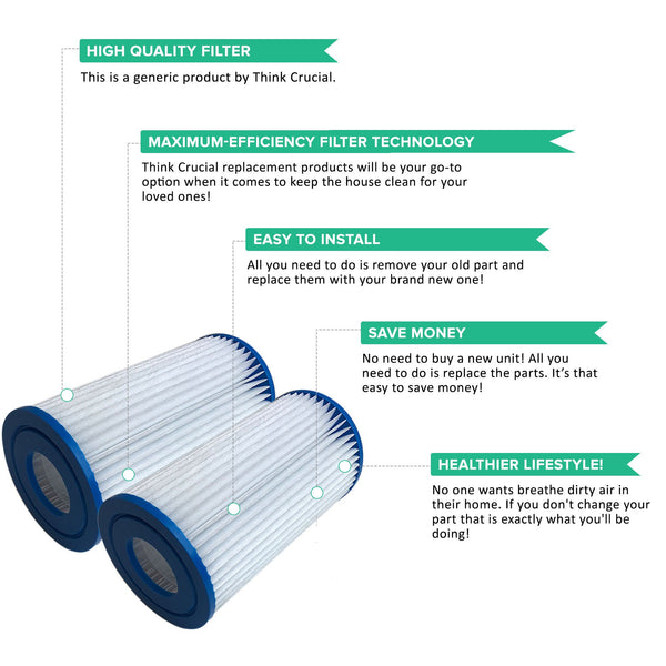 2pk Replacement Pool Filters, Fits Filbur FC-3710, Pleatco PC7-120, Unicel C-4607