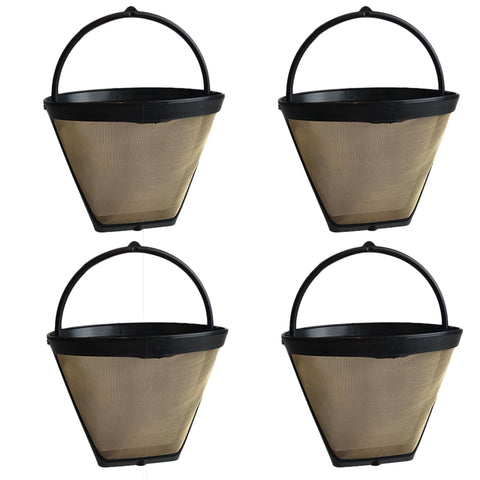 Crucial Coffee Cone Filter Replacement - Compatible with Cuisinart GTF-4 GTF4 Part # DCC-1000BK, DTC-975BKN, DCC-750, DCC-1100, DCC-1200, DCC-2200, DCC-2600 DCC-2650 DCC-2750 DCC-2800 (4 Pack)