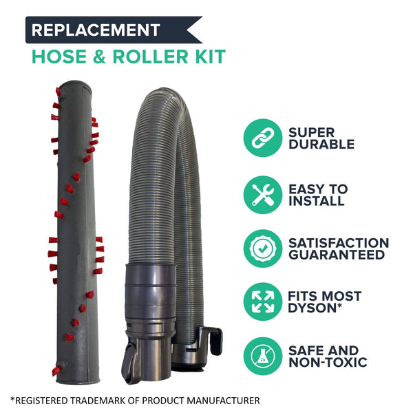Replacement Hose & Roller, Fits Dyson DC25, Compatible with Part 915677-01, 917391-01 & 914123-01
