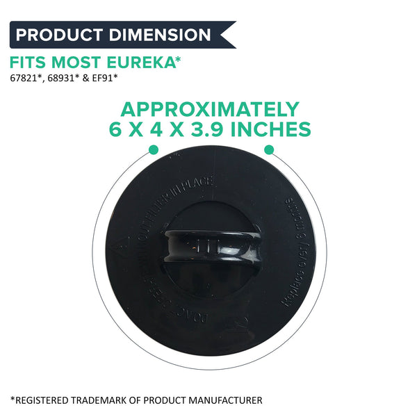 4pk Replacement Filters, Fits Eureka DCF21, Washable & Reusable, Compatible with Part 67821, 68931 & EF91