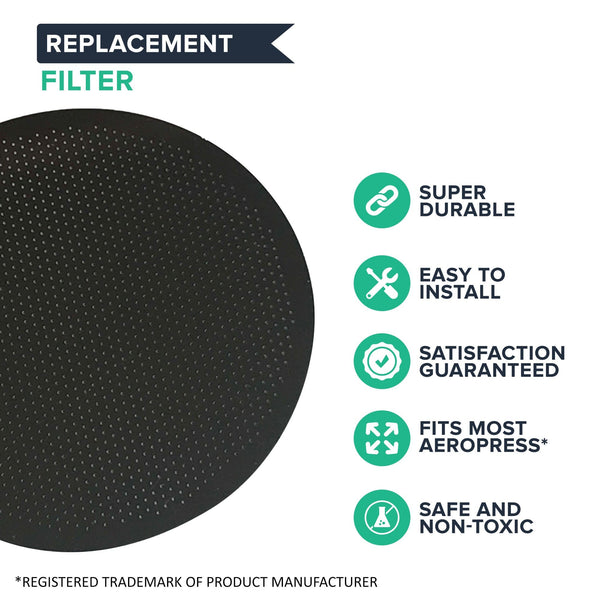 Think Crucial Replacement Coffee Filter - Compatible with Aerobie Aeropress Stainless Steel Coffee Part # 81R24, Fits All Aerobie Aeropress Coffee and Espresso Extraction Models - (3 Pack)