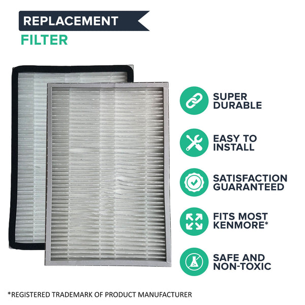 8pk Replacement HEPA Style Exhaust Filters, Fits Kenmore EF1, Compatible with Part 20-86889, 86889, & 40324