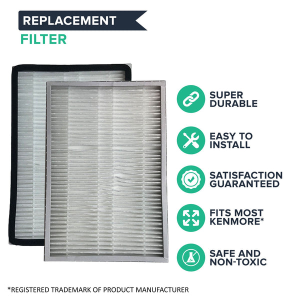 4pk Replacement HEPA Style Exhaust Filters, Fits Kenmore EF1, Compatible with Part 20-86889, 86889, & 40324