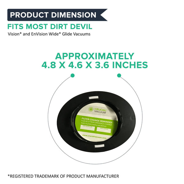 Replacement F16 HEPA Style Filter & Foam, Fits Dirt Devil, Compatible with Part 1-JW1100-000 & 2-JW1000-000
