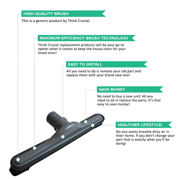 Replacement Vacuum Floor Brush Tool, Fits Proteam 1-1/2 in (32mm) Fitting, Compatible with Part 100144