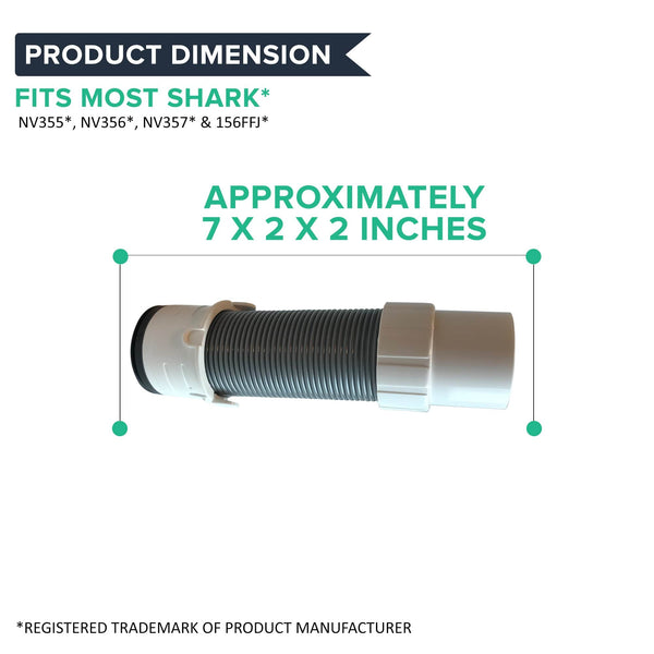 Crucial Vacuum Floor Nozzle Hose Replacements - Compatible with Shark Part 156FFJ - Fit Models Shark Navigator Lift-Away Pro NV355 NV356E NV357 NV370 NV350 NV352 NV355 NV356 NV356E NV357 (1 Pack)