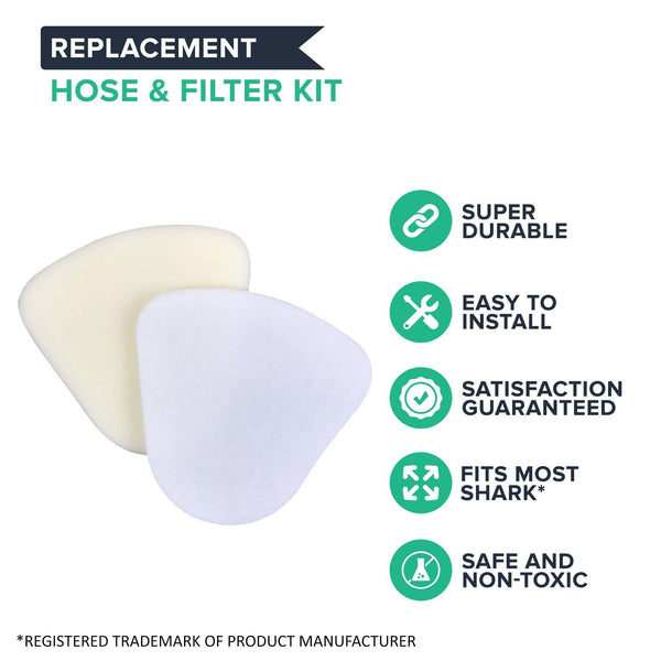 Replacement Floor Nozzle Hose & Filter Kit, Fits Shark Navigator Lift-Away, Compatible with Part XFF350 & 193FFJ