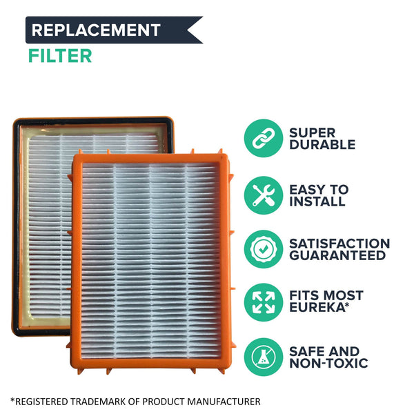Crucial Vacuum Air Filter Replacement - Compatible With Eureka Part # 61111, 61111A, 61111B, 61111C, 61495 - Models HF2, HF-2 4870, 4870AT, 4870BT, 4870DT, 4870DT-2, 4870F, 4870F-1, 4870F-2