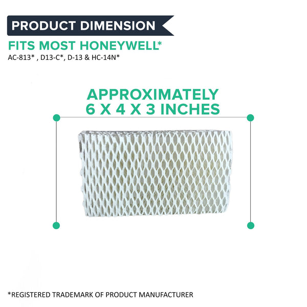 Crucial Air Filter Replacement Parts Compatible With Honeywell Part # AC-813, D13-C, D-13 - Fits Honeywell HCM-525 Humidifier Wick Filters - Simple Easy Use For Home Vacuum - (12 Pack)