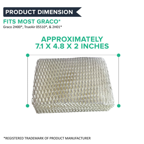 Crucial Air Replacement for Graco 1.5 Gallon Humidifier Filter - Compatible With Part # 2H01, Fits 2H00 & TrueAir 05510