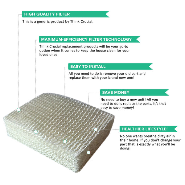 Think Crucial 3 Replacements for Graco 1.5 Gallon Humidifier Filter Fits 2H00 & TrueAir 05510, Compatible With Part # 2H01