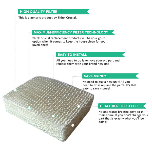 Crucial Air Replacement for Graco 1.5 Gallon Humidifier Filter - Compatible With Part # 2H01, Fits 2H00 & TrueAir 05510