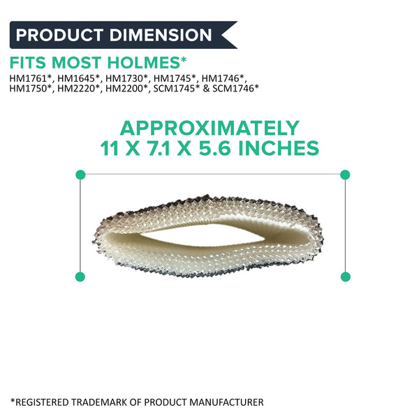 Crucial Air Humidifier WIck Filter Replacement Part # HWF64 Filter B - Compatible With Holmes Air Filters Model HM1761, HM1645, HM1730, HM1745, HM1746, HM1750, HM2200, HM2220, SCM1746 - Bulk (6 Pack)