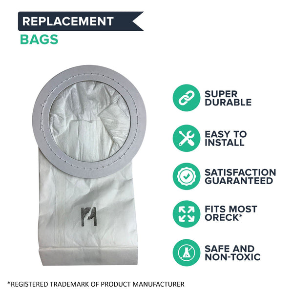 Crucial Vacuum Replacement Paper Vac Bags Part # PKIM765, 61963 - Compatible With Oreck Models IM76, IM88, IM90, IM98 - XL Ironman Vacuum Bags - Fit Kenmore, Sears Dynomite Celoc Canister