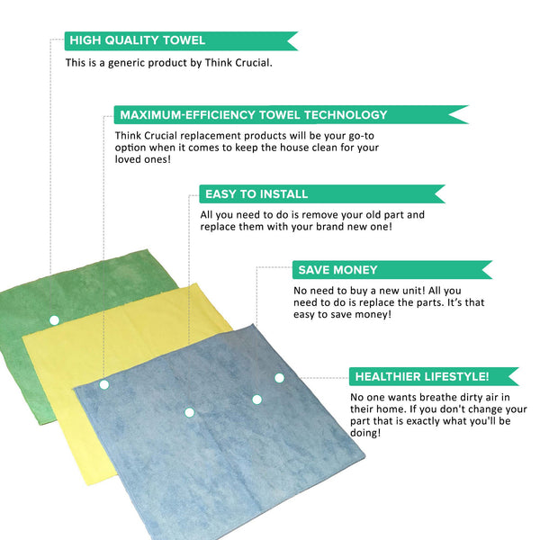 48PK Multi-Surface Microfiber Towel Cleaning Cloths, 16x12