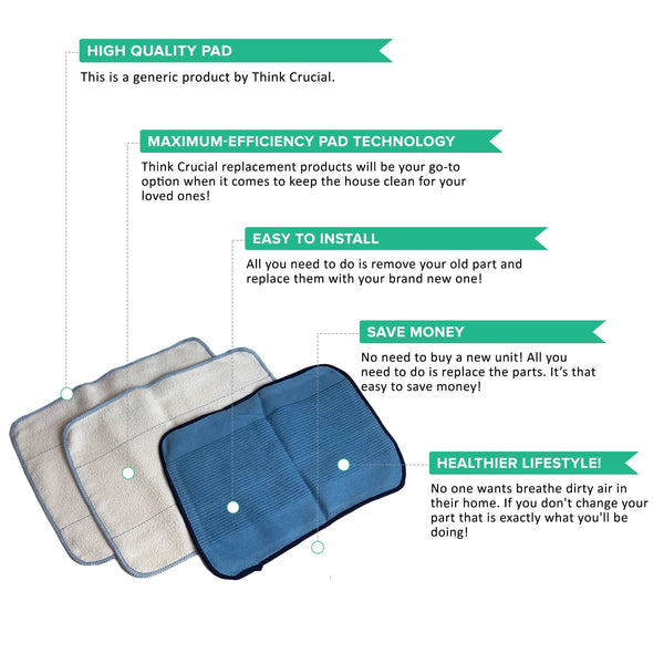 3pk Reusable Microfiber Cleaning Pads Perfect for us as Napkins & Paper Towels