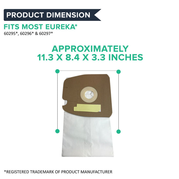 Crucial Vacuum Replacement Vac Bags Part # 60295, 60296, 60297 - Compatible With Eurkea Fits Eureka MM Bags Fit Mighty Mite & Sanitaire Vacuums Bag - Compact Disposable Vac Bags For Home (9 Pack)