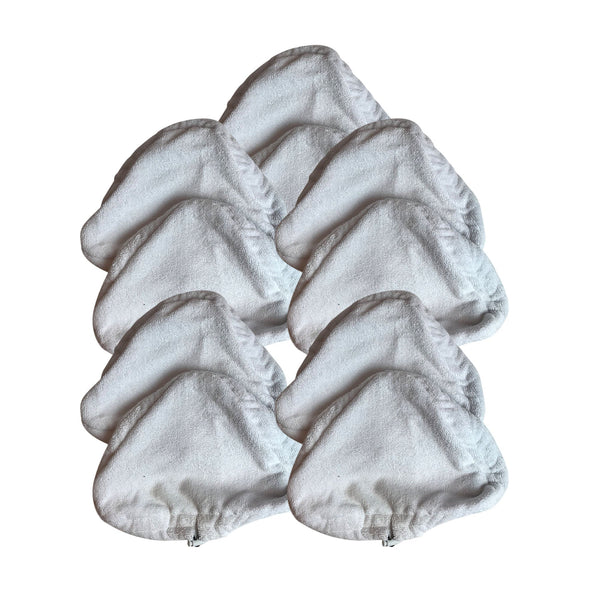 10pk Replacement Microfiber Steam Mop Pads, Fits H20 Ti & Steamboy Mops, Compatible with Part T1MICROPAD