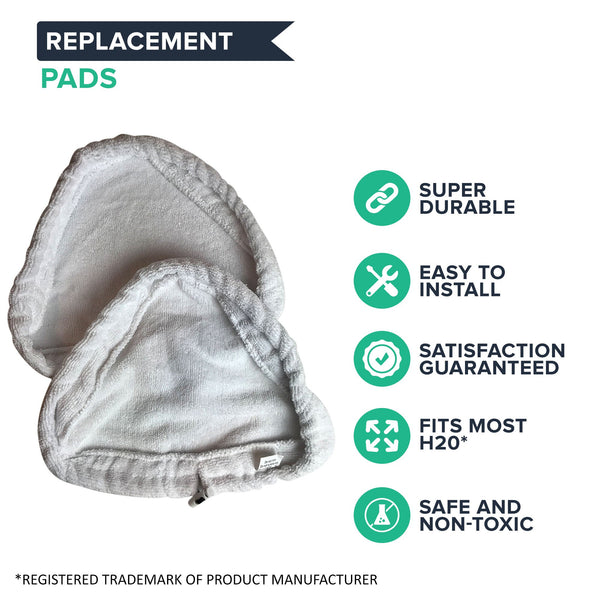 4pk Replacement Microfiber Steam Mop Pads, Fits H20 Ti & Steamboy Mops, Compatible with Part T1MICROPAD