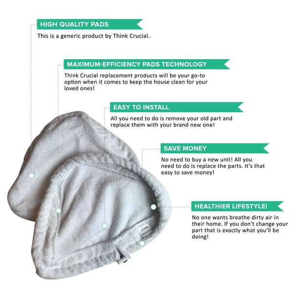 4pk Replacement Steam Mop Pads, Fits Bissell Select Hard Surface Cleaner 94E9T(A), Compatible with Part 76B2A