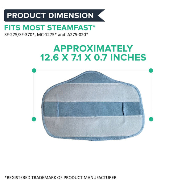 2PK Replacement Mop Pads Part # A275-020, Compatible with SteamFast, 12.7 in X 7 in X 0.1 in, Fits Models SF275 & SF370